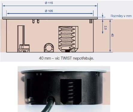Bachmann 931.002: Bachmann Stopcontact-unit TWIST 2 x UTE stopcontacten 2P+BA 16A - Inox-look - Image 3